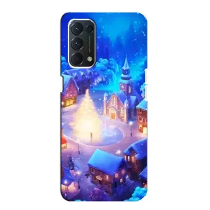 Рождественские Чехлы для OPPO A74 (VPrint) (Рождественский город)