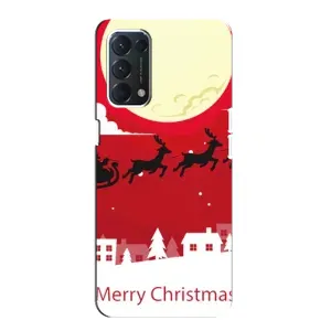 Рождественские Чехлы для OPPO A74 (VPrint) (Санта с оленями)