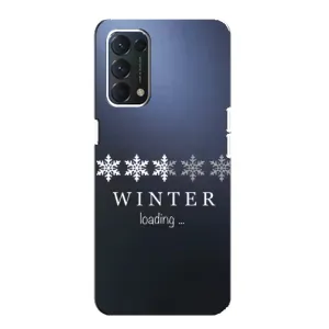 Зимние Чехлы для Оппо А74 - прозрачный фон (Winter loading)
