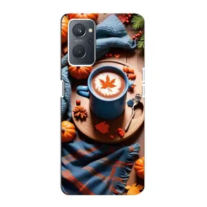 Чехол с принтом «Кофе и тыковки» для OPPO A76
