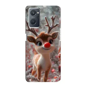 Яркий чехол для Oppo A76 с Зимними Оленятами