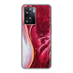Чехол с принтом «Мрамор красный» для OPPO A77