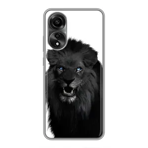 Чохли з картинкою животних OPPO A78 (4G) (Чорний ЛЕВ)