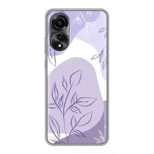 Силиконовый чехол с принтом в цветах на OPPO A78 (4G) (Фиолетовые листья абстракция)