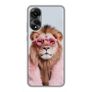 Чохол з принтом стильні тварини для OPPO А78 (4G) (Лев в окулярах)