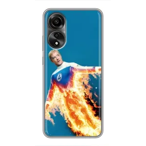 Чехол с принтом Фантастическая четверка для OPPO A78 (4G) (Человек-факел в огне)