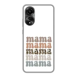 Чехол с принтом «Текстовый коллаж мама» для OPPO A78 (4G)