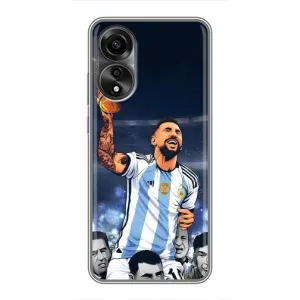Чехлы для OPPO A78 (4G) (Leo чемпион) (AlphaPrint) (Месси с кубком)