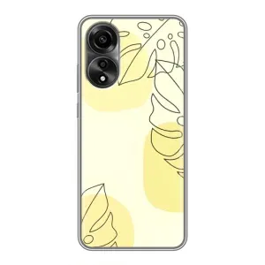 Силиконовый чехол с принтом в цветах на OPPO A78 (4G) (Желтая монстера арт)