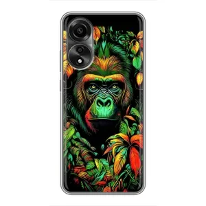 Чохол з Мавпами OPPO A78 (4G) - (AlphaPrint) (Мавпа в квітах)