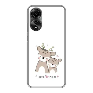 Чехол с принтом «Оленята мама и малыш» для OPPO A78 (4G)