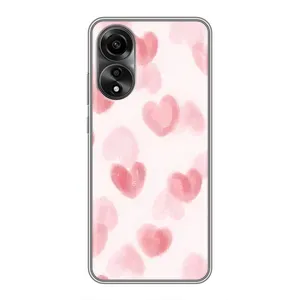 Чохол з розовим принтом для OPPO A78 (4G) (Рожеві сердечки)