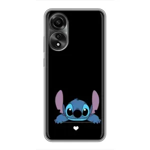 Чехол с принтом Стич на OPPO A78 (4G) (Стич на черном)