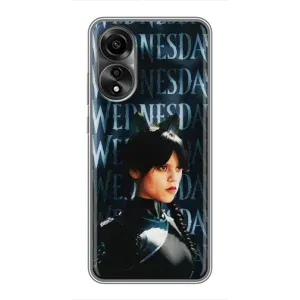 Чехлы Венсдей на OPPO A78 (4G) Уэнсдей (AlphaPrint) (Уэнздей кошка)