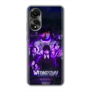 Чехол с дизайном Венздей 2 на OPPO A78 (4G) (Фиолетовая магия Уэнздей)