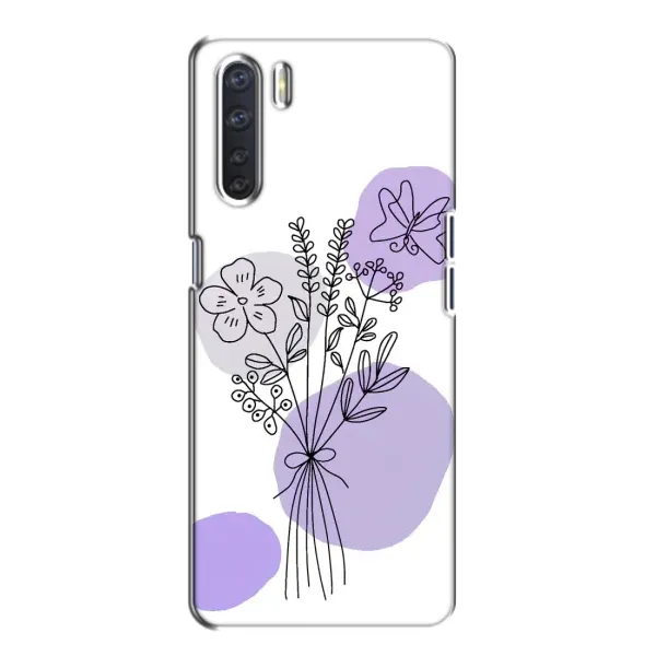 Чохол з принтом «Букет фіолетова абстракція» для OPPO A91