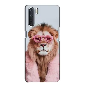 Чохол з принтом стильні тварини для OPPO А91 (Лев в окулярах)