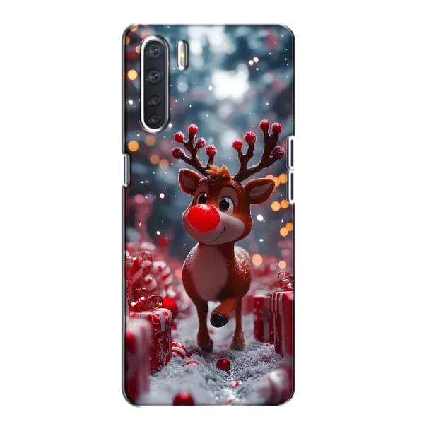 Чехол с принтом «Олень среди подарков» для OPPO A91