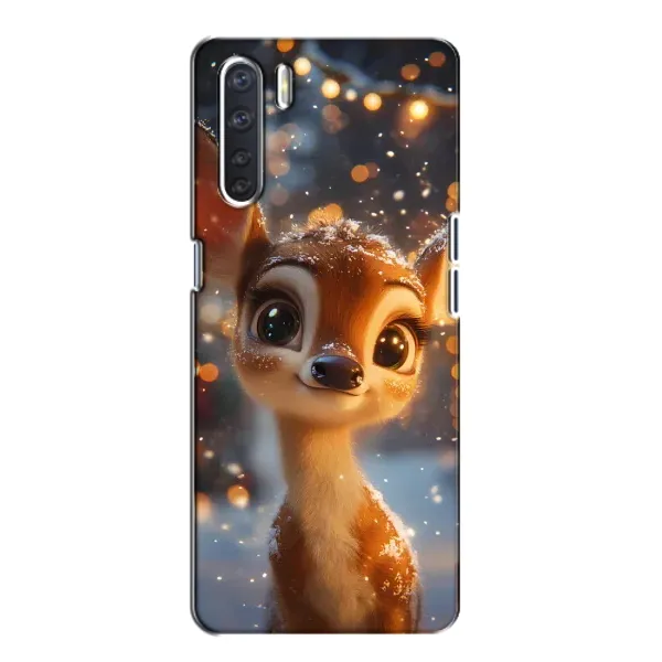 Чехол с принтом «Олененок среди гирлянд» для OPPO A91