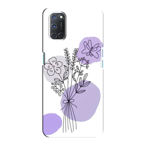 Чохол з принтом «Букет фіолетова абстракція» для OPPO A92