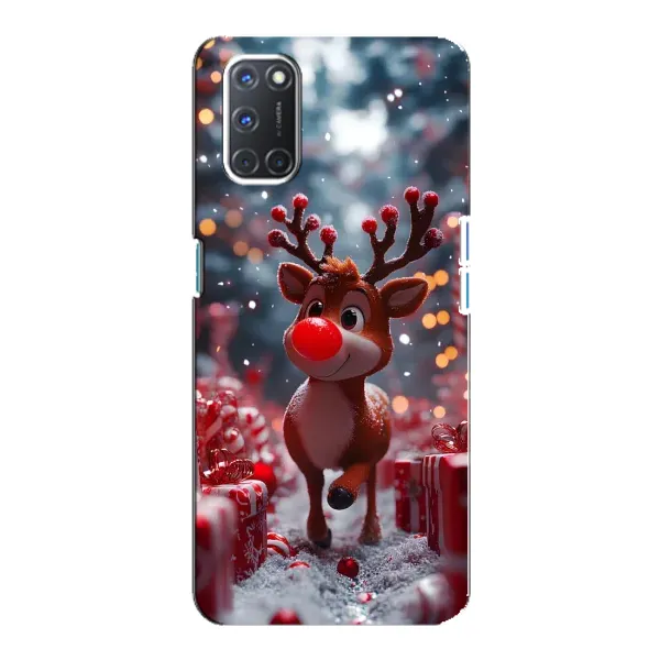Чохол з принтом «Олень серед подарунків» для OPPO A92