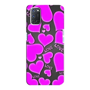 Чехлы для любимой на OPPO А92 (VPrint) (Pink hearts)
