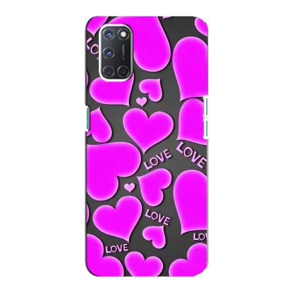 Чохол з принтом «Pink hearts» для OPPO A92