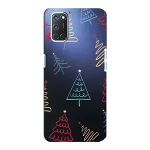 Зимні Чохли для OPPO А92 - прозорий фон (Різдвяні ялинки)