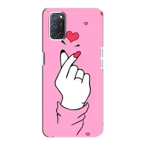Чохол з принтом для Oppo A92 (AlphaPrint - Знак сердечка)