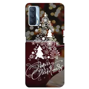 Рождественские Чехлы для Oppo A92s (VPrint) (Елочка узорная)