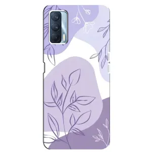 Силконовий чохол з принтом в квітах на Oppo A92s (Фіолетове листя абстракція)