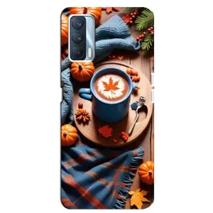 Чохол з принтом «Кава і гарбузики» для OPPO A92s