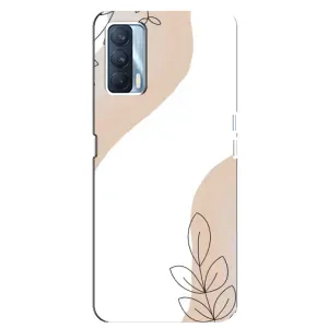 Силконовий чохол з принтом в квітах на Oppo A92s (Нюдова гілочка абстракція)
