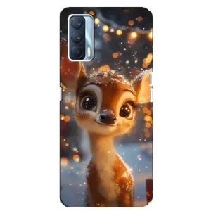 Чохол з принтом «Оленятко серед гірлянд» для OPPO A92s