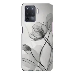 Чохол з принтом «Чорні квіти» для OPPO A94