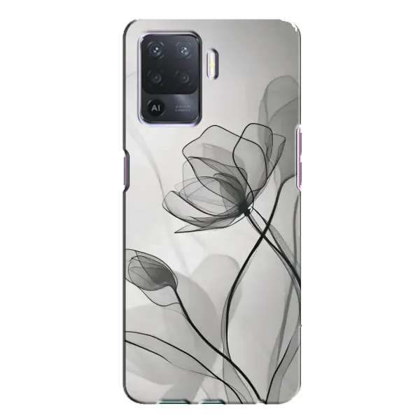 Чохол з принтом «Чорні квіти» для OPPO A94