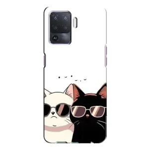 Чохол з принтом «Коти в окулярах» для OPPO A94