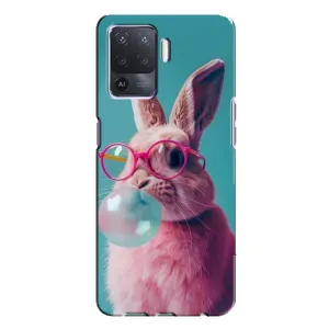 Чохол з принтом стильні тварини для OPPO A94 (Кролик в окулярах)