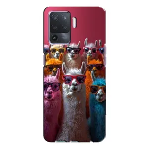 Чохол з принтом стильні тварини для OPPO A94 (Лами в окулярах)