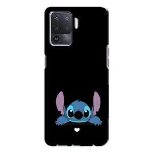 Чохол з принтом Стіч на OPPO A94 (Стіч на чорному)