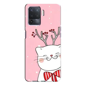 Новогодние Чехлы для Оппо А94 (VPrint) (Зимний кот)