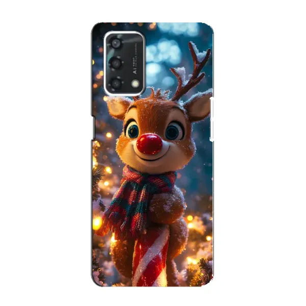 Чехол с принтом «Олень с шарфом» для OPPO A95