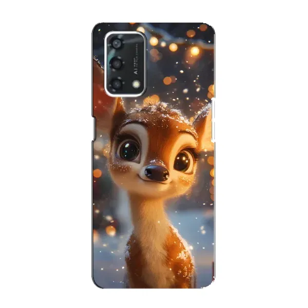Чехол с принтом «Олененок среди гирлянд» для OPPO A95