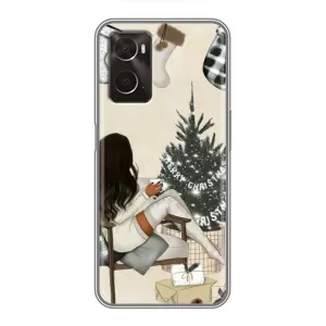 Різдвяні, Святкові Чохли для OPPO A96 (Дівчина з ялинкою)