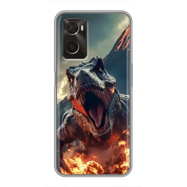 Чохол з принтом «Вогняний динозавр» для OPPO A96