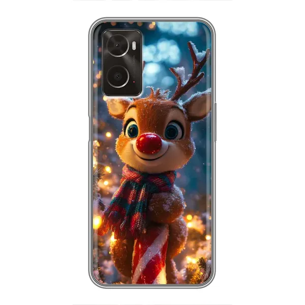 Чехол с принтом «Олень с шарфом» для OPPO A96