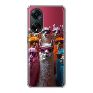 Чохол з принтом стильні тварини для OPPO A98:
ОППО А98 (Лами в окулярах)