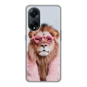 Чохол з принтом стильні тварини для OPPO A98:
ОППО А98 (Лев в окулярах)