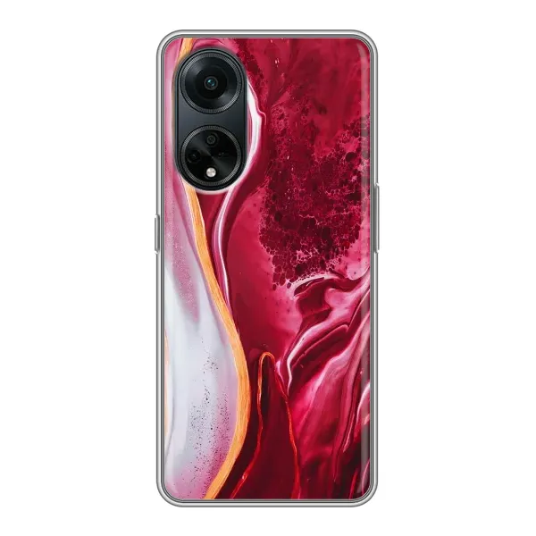 Чехол с принтом «Мрамор красный» для OPPO A98