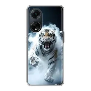 Чохол з принтом «Білий тигр у диму» для OPPO A98